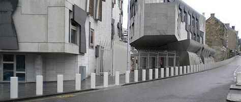 Scottish Parliament bollards protection from drunk driver